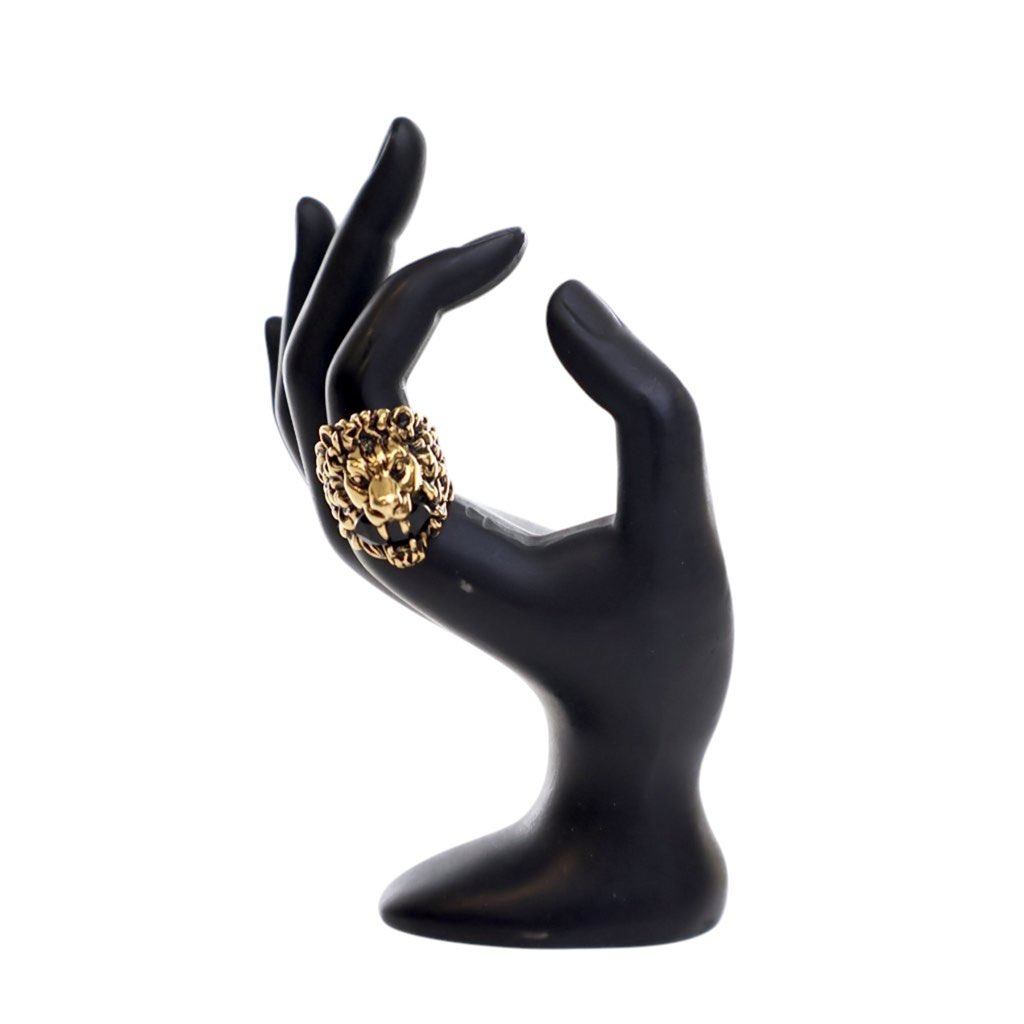 Gucci Gold Plated Lion Head Ring