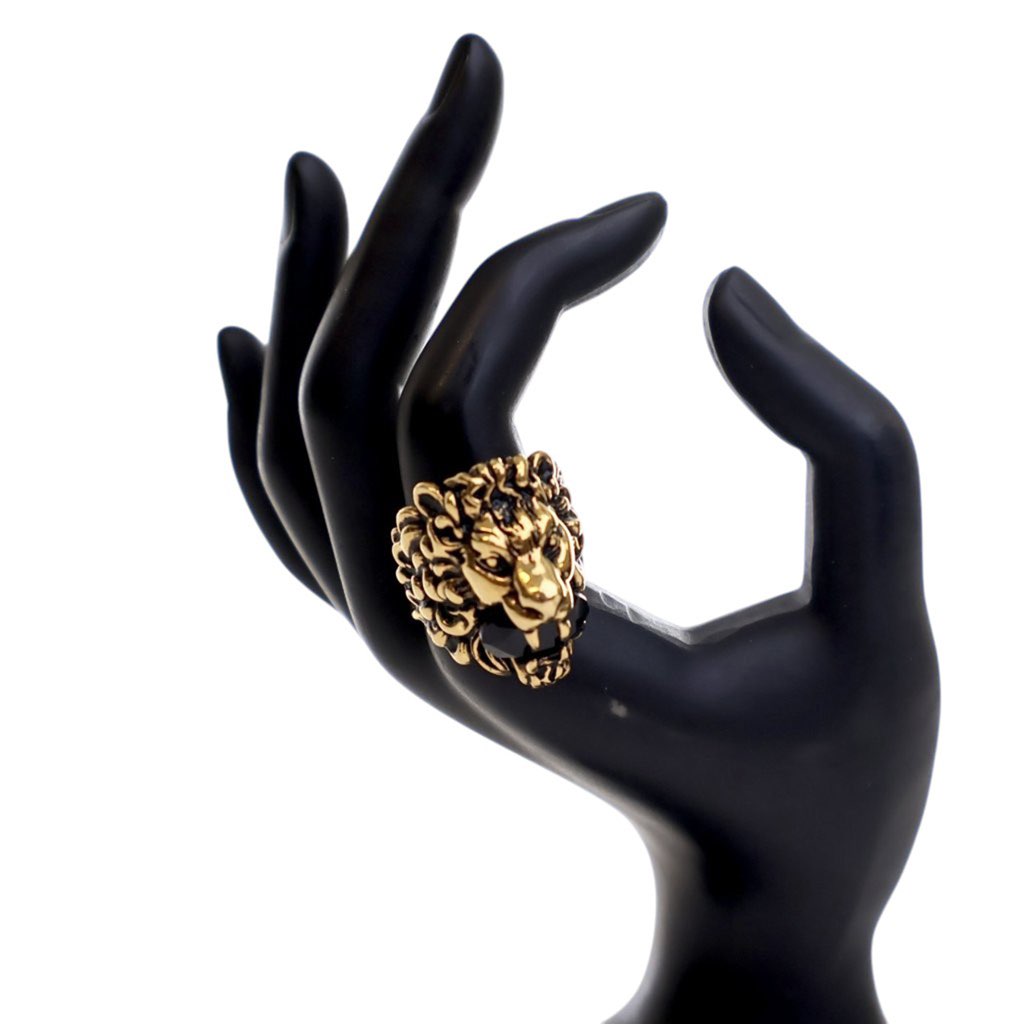 Gucci Gold Plated Lion Head Ring - Back view