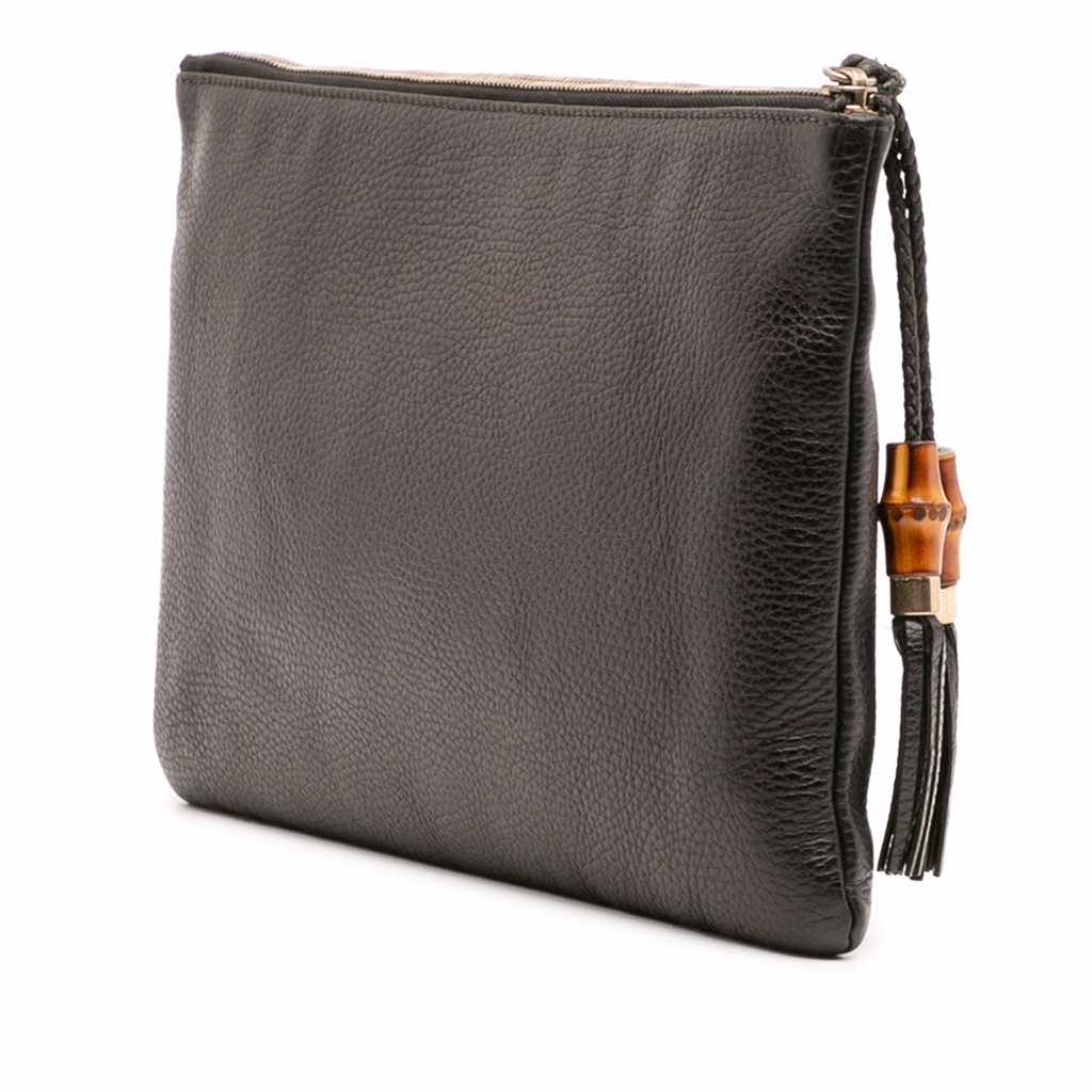 Gucci Calfskin Bamboo Tassel Clutch - Back view