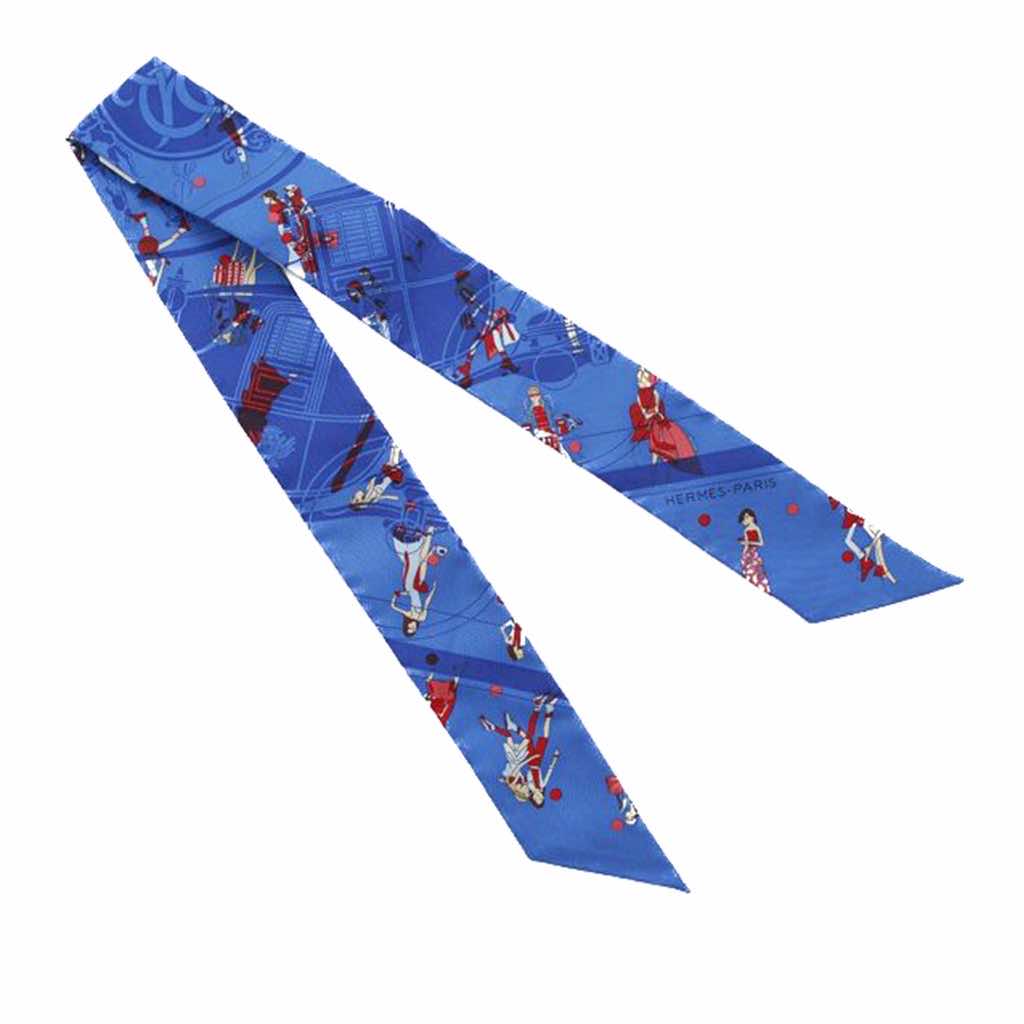 Hermès Ex Libris Les Parisiennes Silk Twilly Scarf - Back view