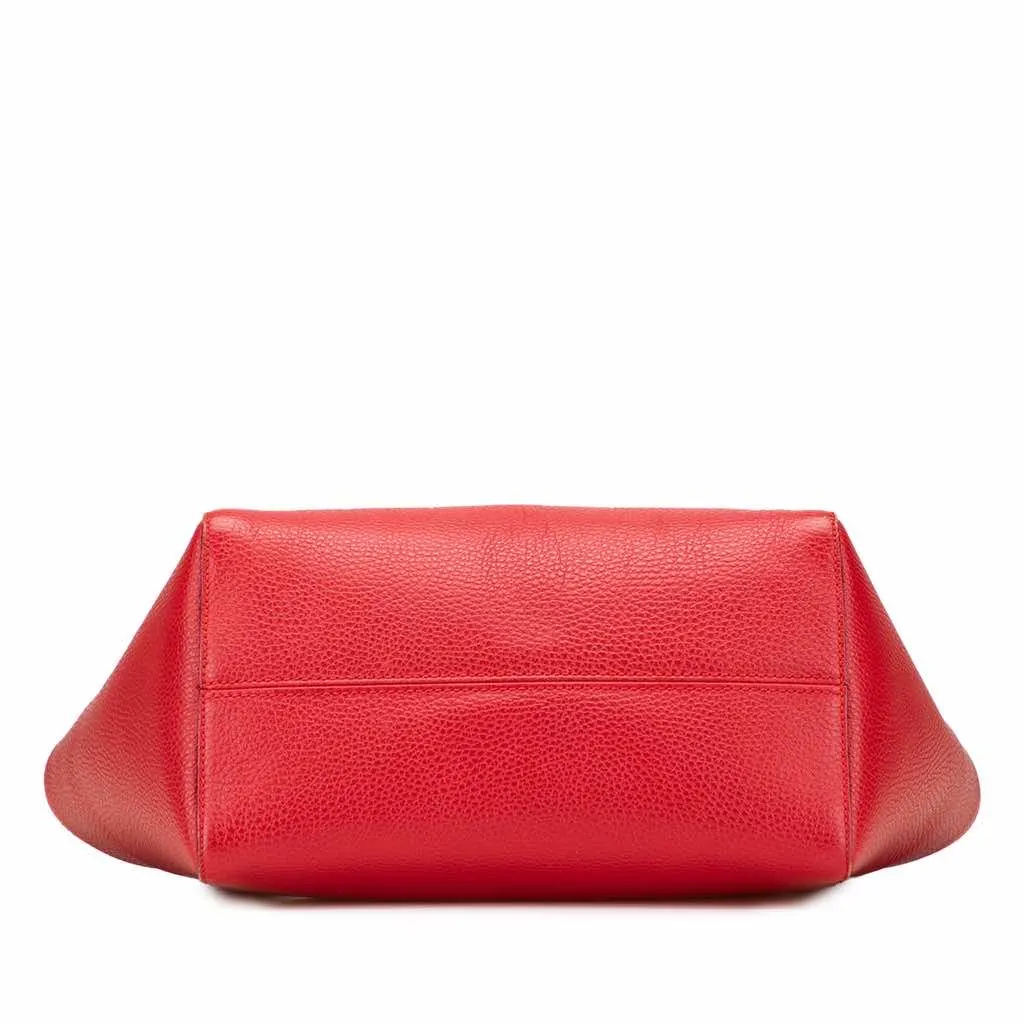Gucci Medium Dollar Calfskin Swing Tote Red Leather Good - Inside View