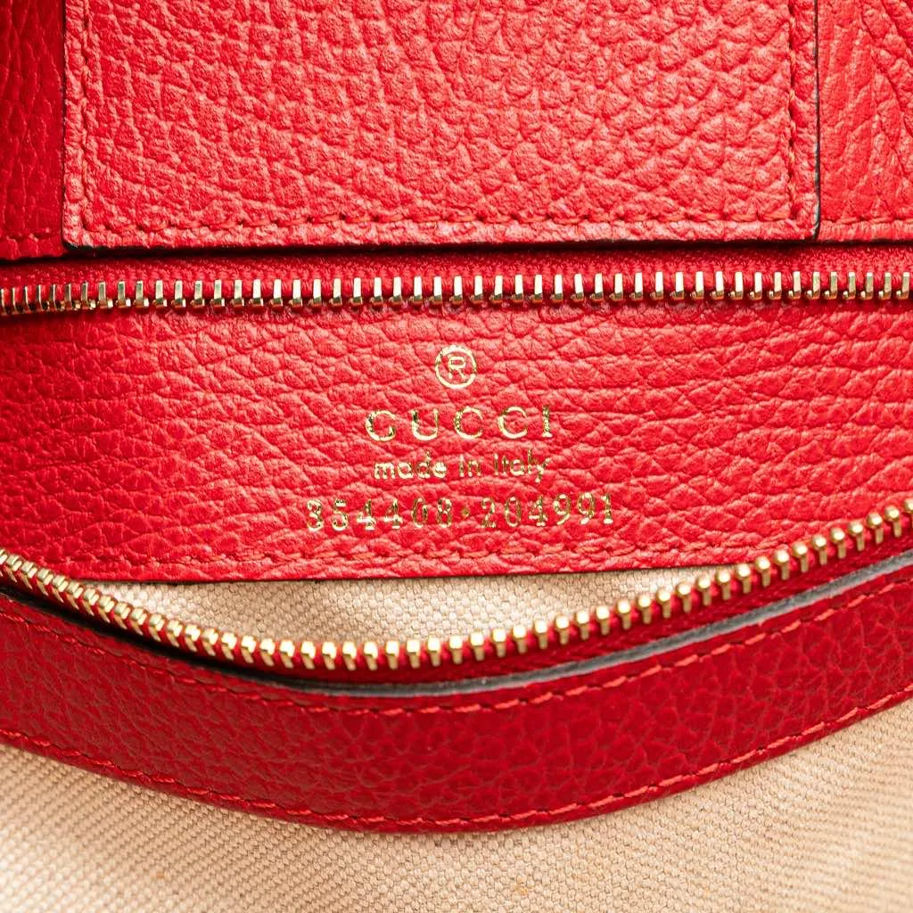 Gucci Medium Dollar Calfskin Swing Tote Red Leather Good - Box View