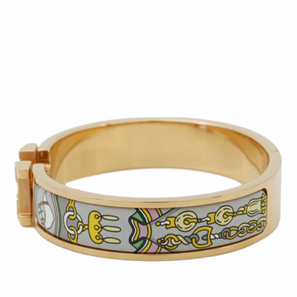 Hermès Narrow Bouquets Selliers Enamel Clic H Bangle - 2