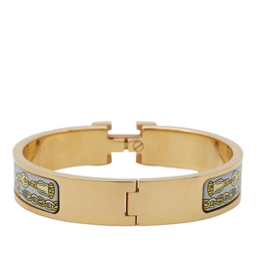 Hermès Narrow Bouquets Selliers Enamel Clic H Bangle - 3