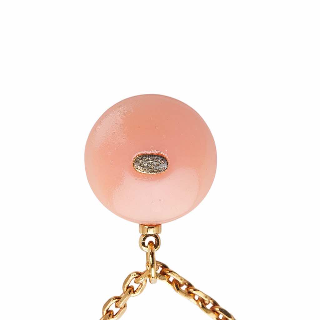 Chanel Resin CC Faux Pearl Pendant Necklace - Back view