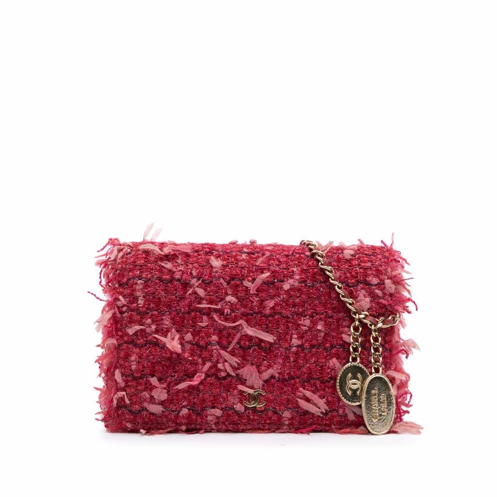 Chanel CC Tweed Wallet On Chain
