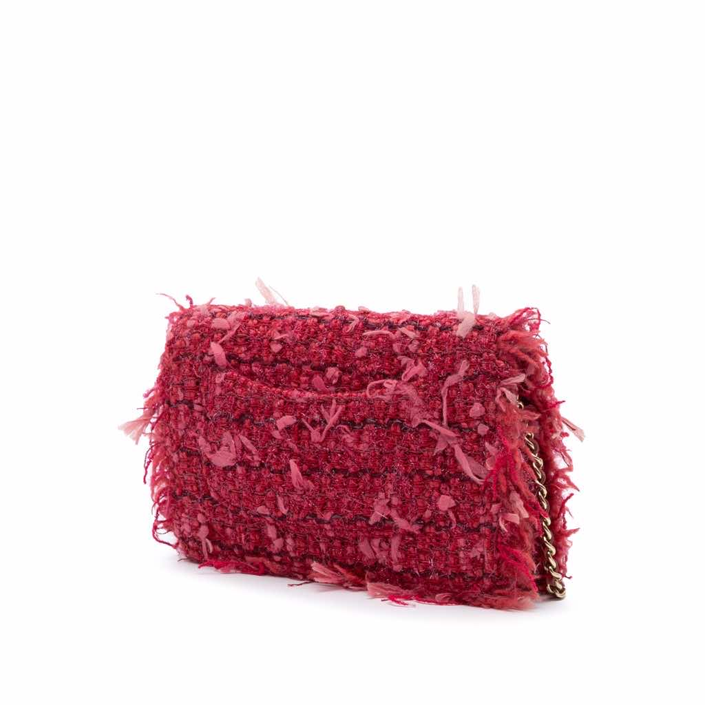 Chanel CC Tweed Wallet On Chain - Back view