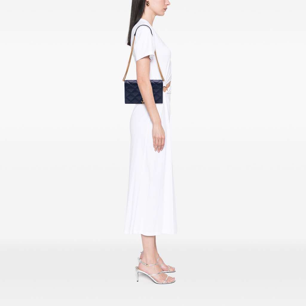 Saint Laurent Quilted Diamond Lambskin Becky Wallet on Chain - Image 13