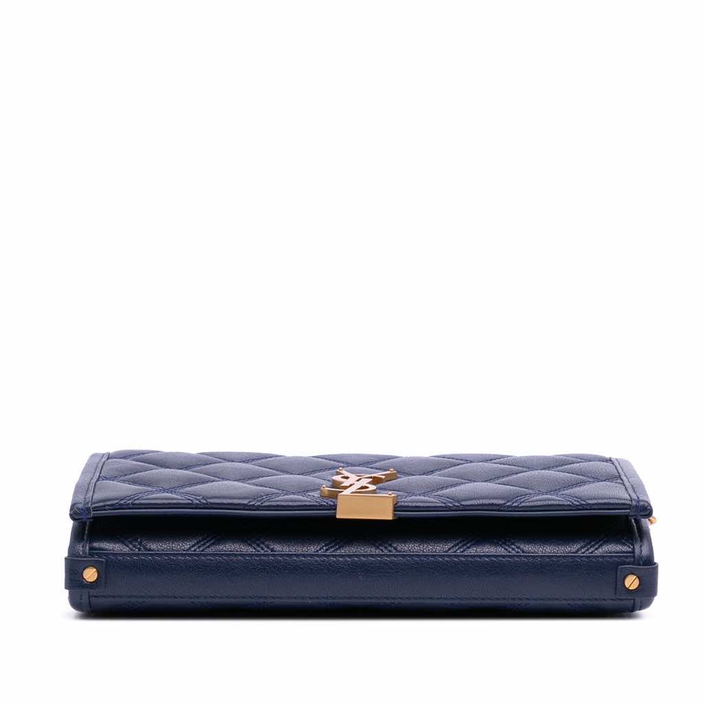 Saint Laurent Quilted Diamond Lambskin Becky Wallet on Chain - Image 6