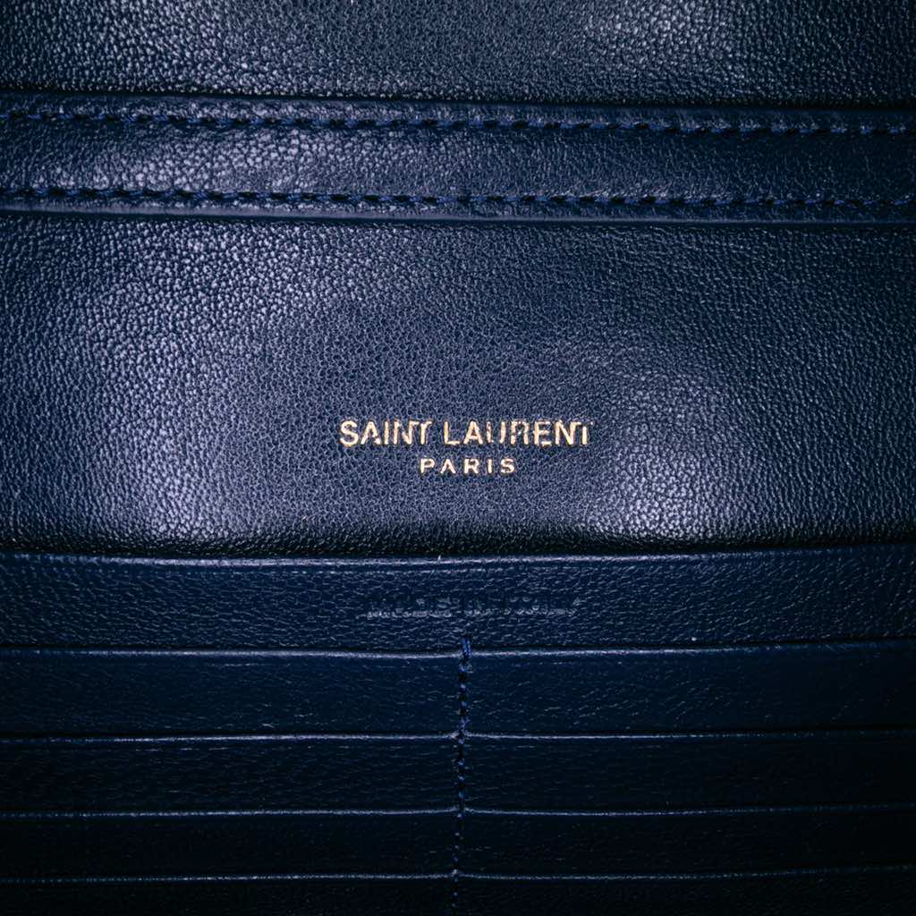 Saint Laurent Quilted Diamond Lambskin Becky Wallet on Chain - Side view