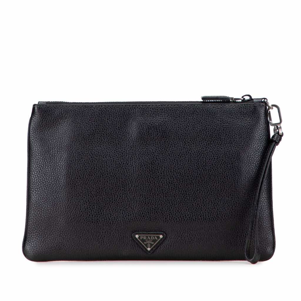 Prada Vitello Daino Wristlet Clutch