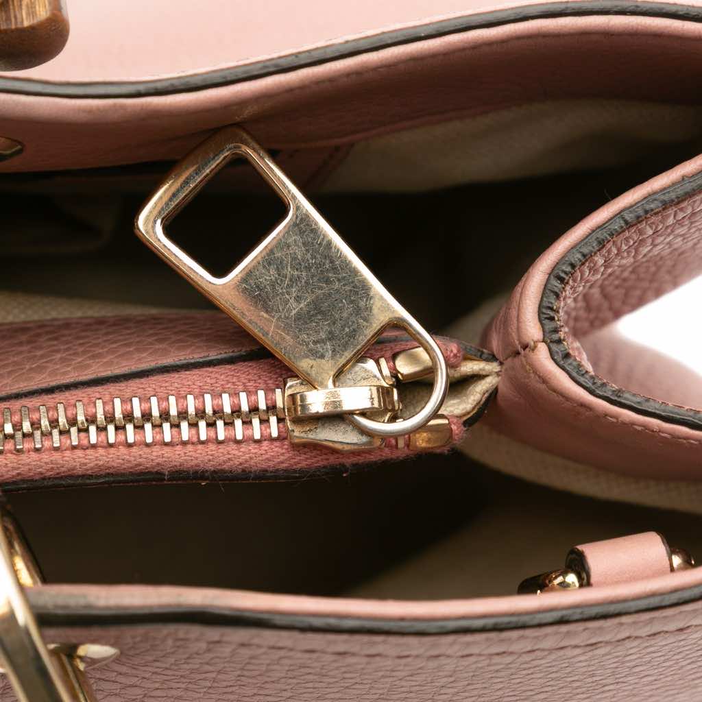 Gucci Medium Calfskin Bamboo Shopper Satchel - Detail 2