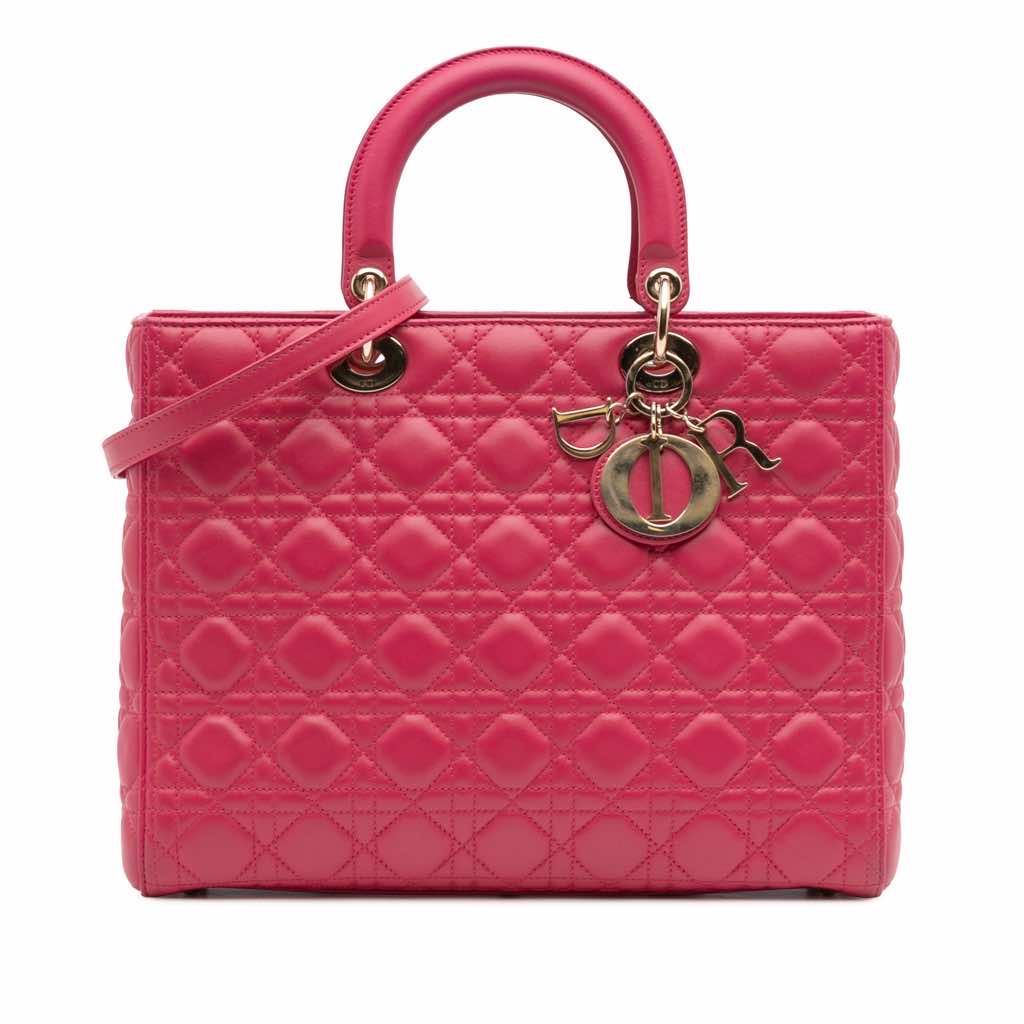 Dior Large Lambskin Cannage Lady Dior