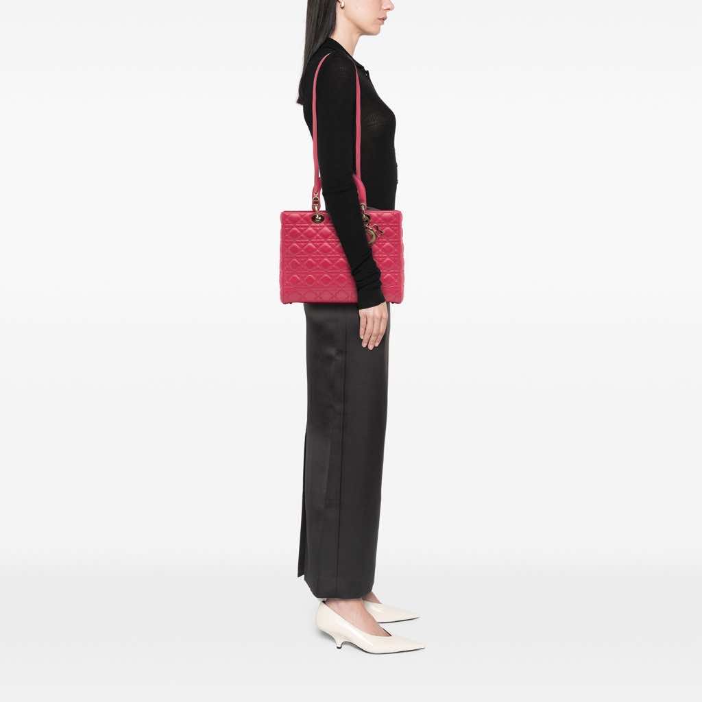 Dior Large Lambskin Cannage Lady Dior - Image 14