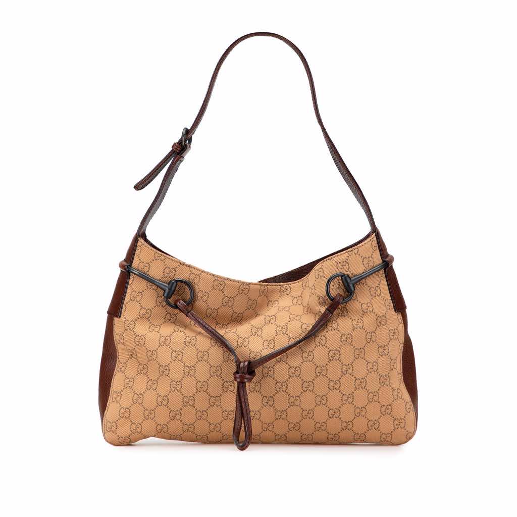 Gucci GG Denim Horsebit Shoulder Bag