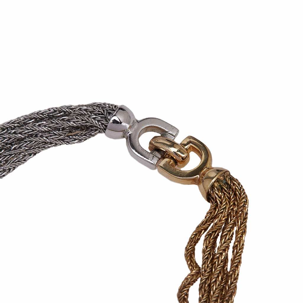 Dior Gold and Silver Plated 13 Strands Two Tone Chain Necklace - 3