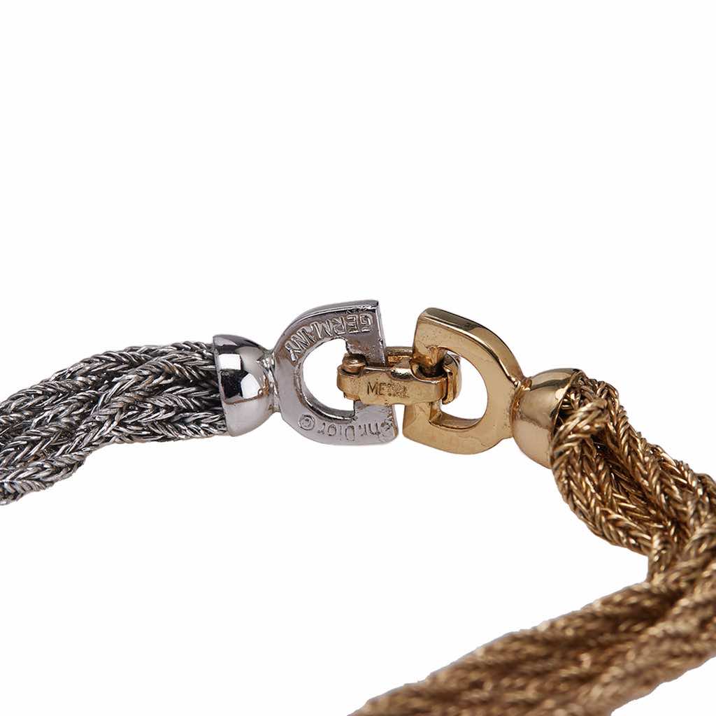 Dior Gold and Silver Plated 13 Strands Two Tone Chain Necklace - 4