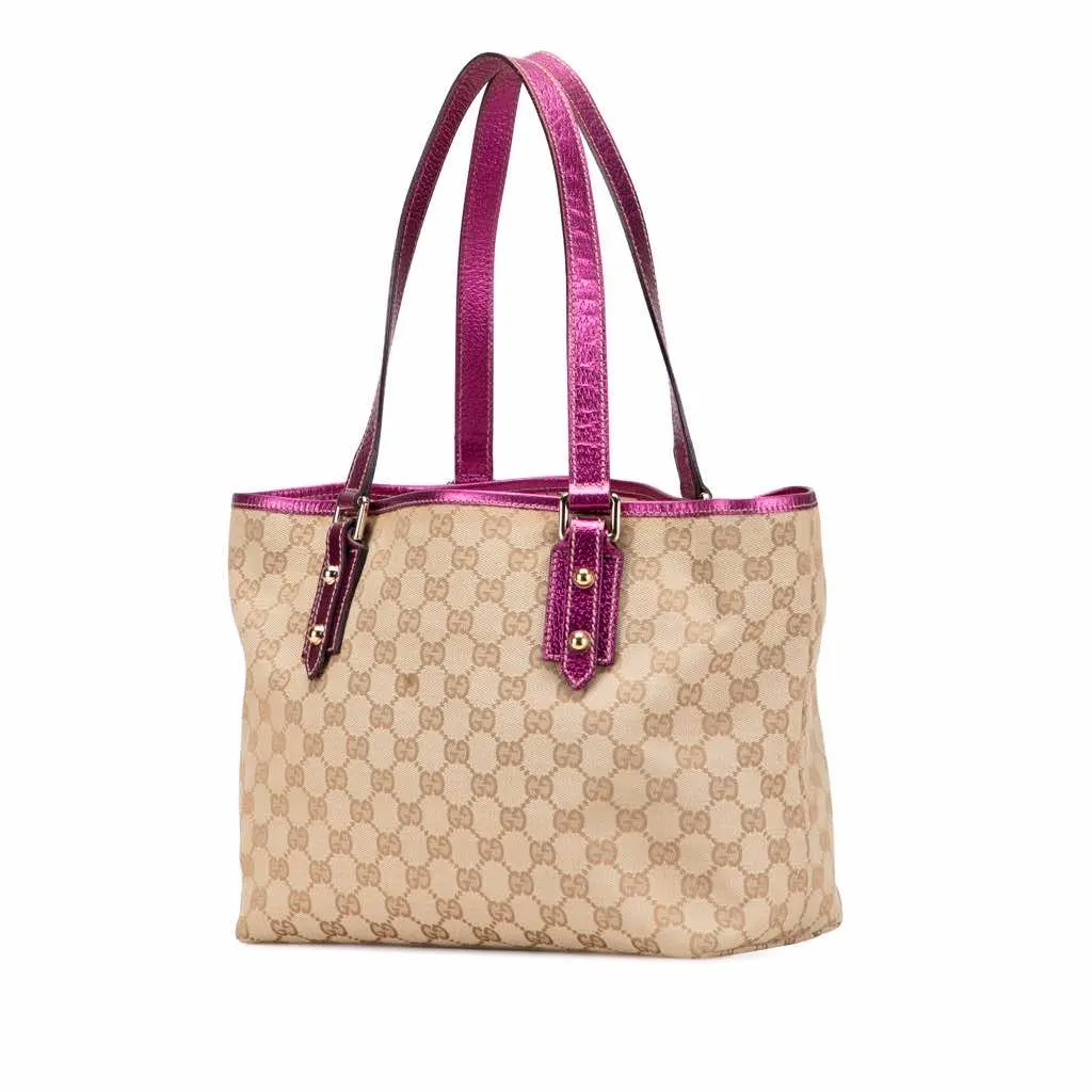 Gucci GG Canvas Jolicoeur Tote Brown Canvas Good - Back View