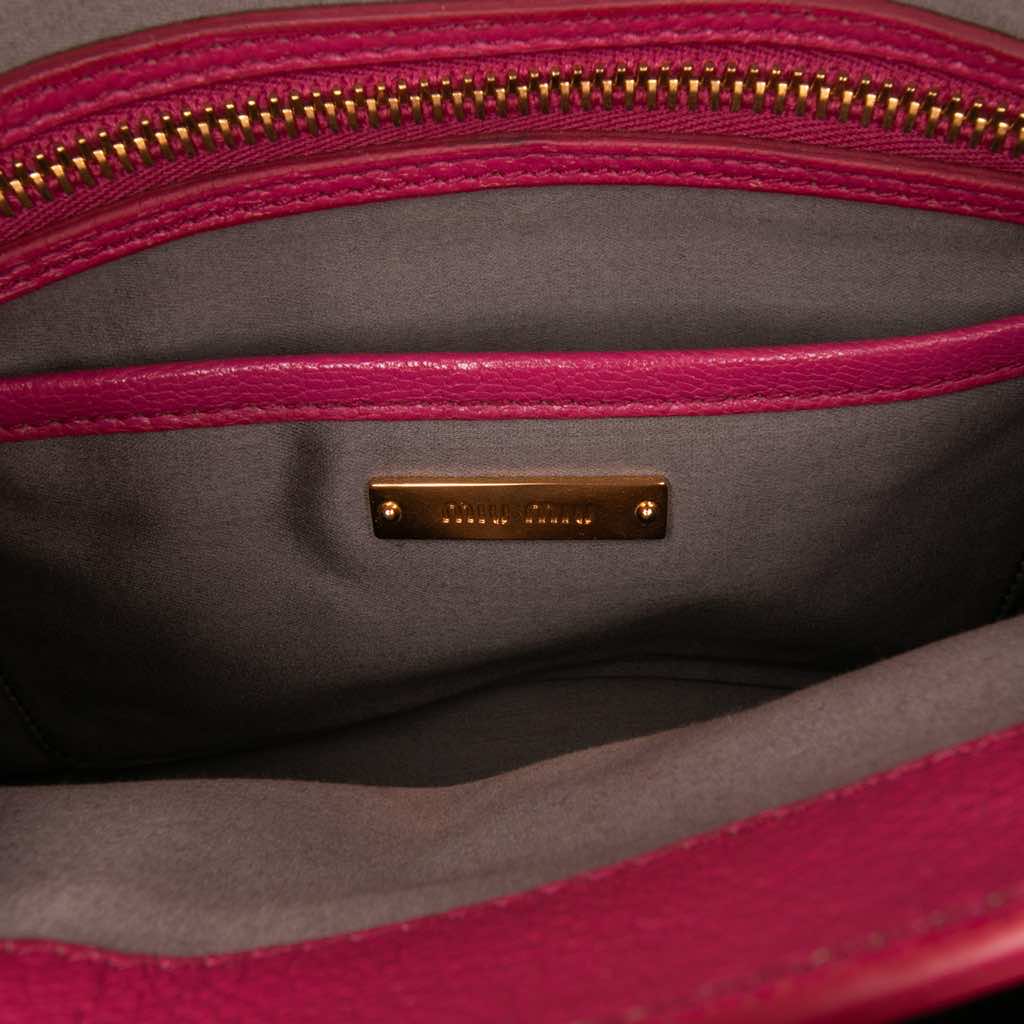 Miu Miu Goatskin Madras Satchel - Side view