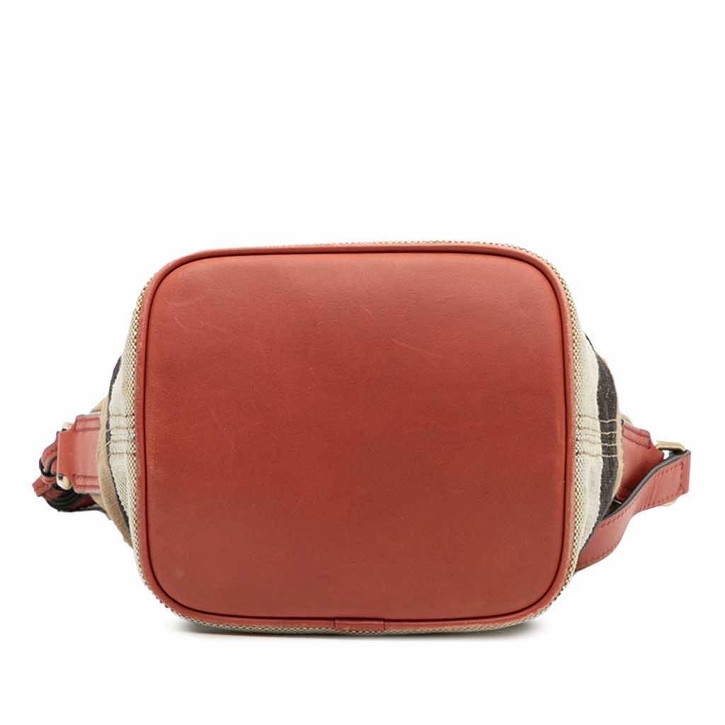 Burberry Mini Mega Check Canvas Ashby Tassel Bucket Bag - Image 6