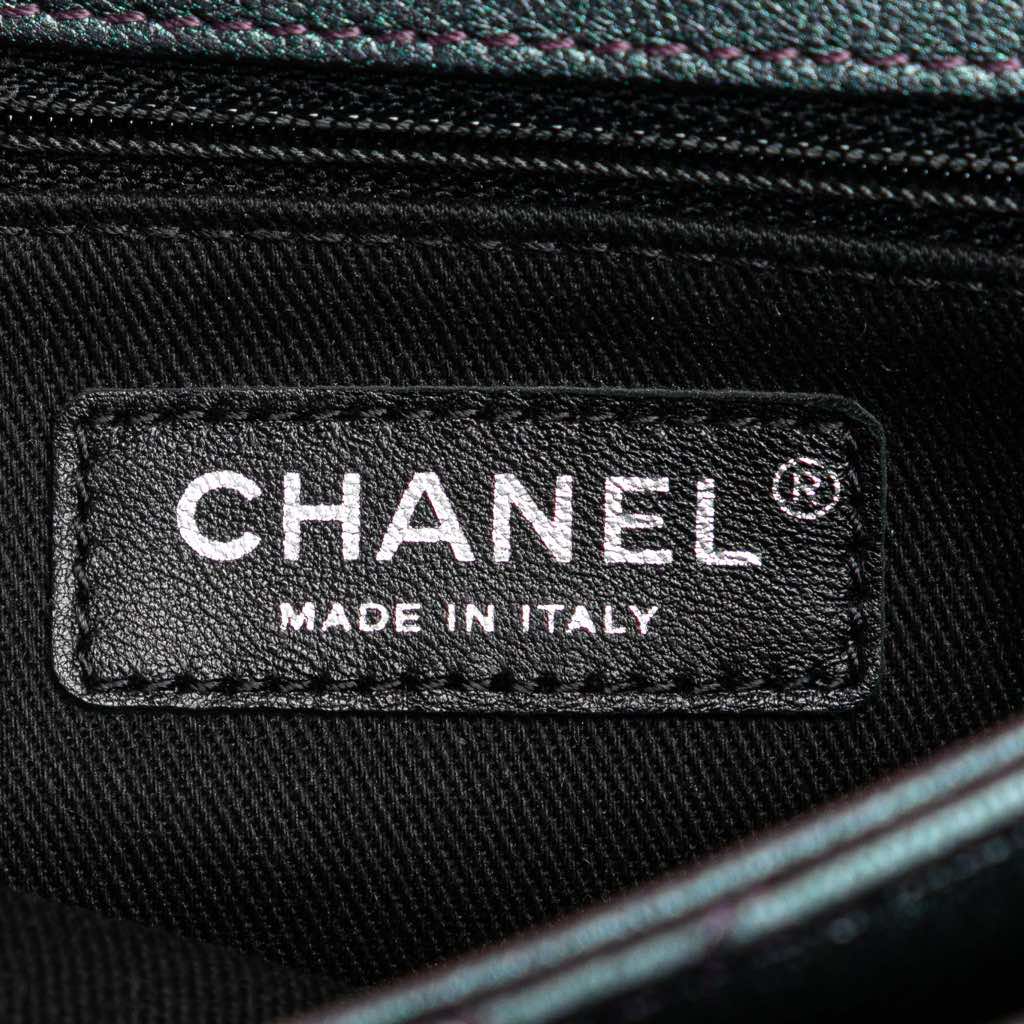 Chanel Small Iridescent Goatskin Double Carry Waist Chain Flap - Side view