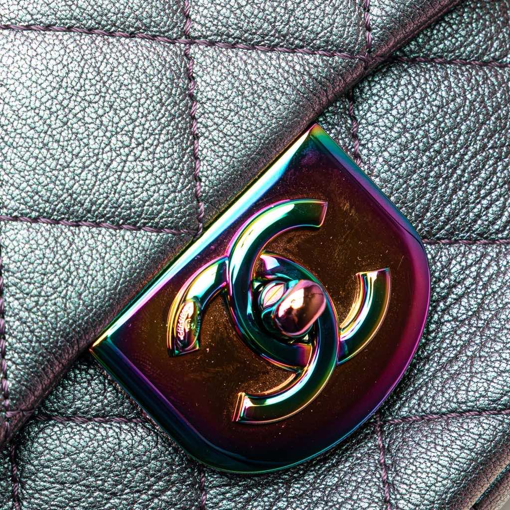 Chanel Small Iridescent Goatskin Double Carry Waist Chain Flap - Image 10