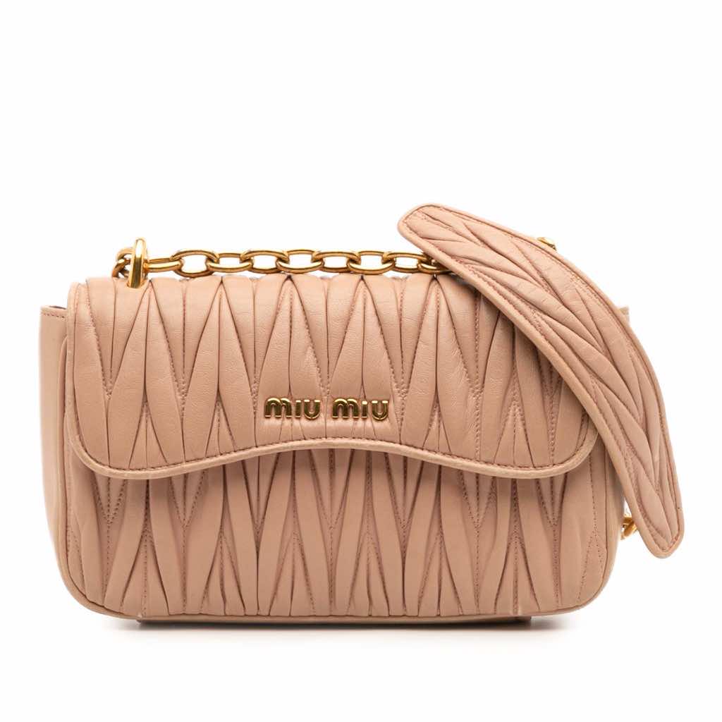 Miu Miu Matelasse Leather Flap Crossbody