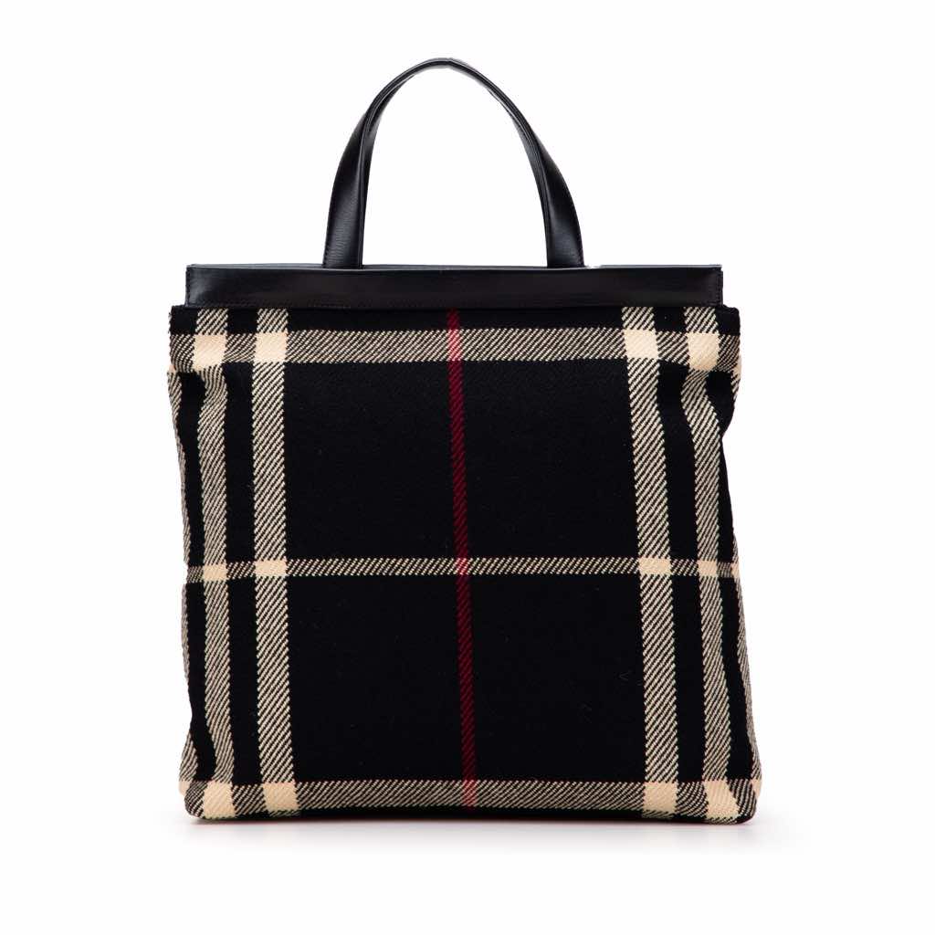 Burberry Exploded Check Wool Tote