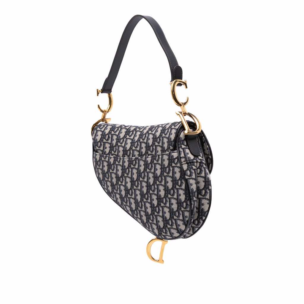 Dior Oblique Canvas Saddle Bag - Back view