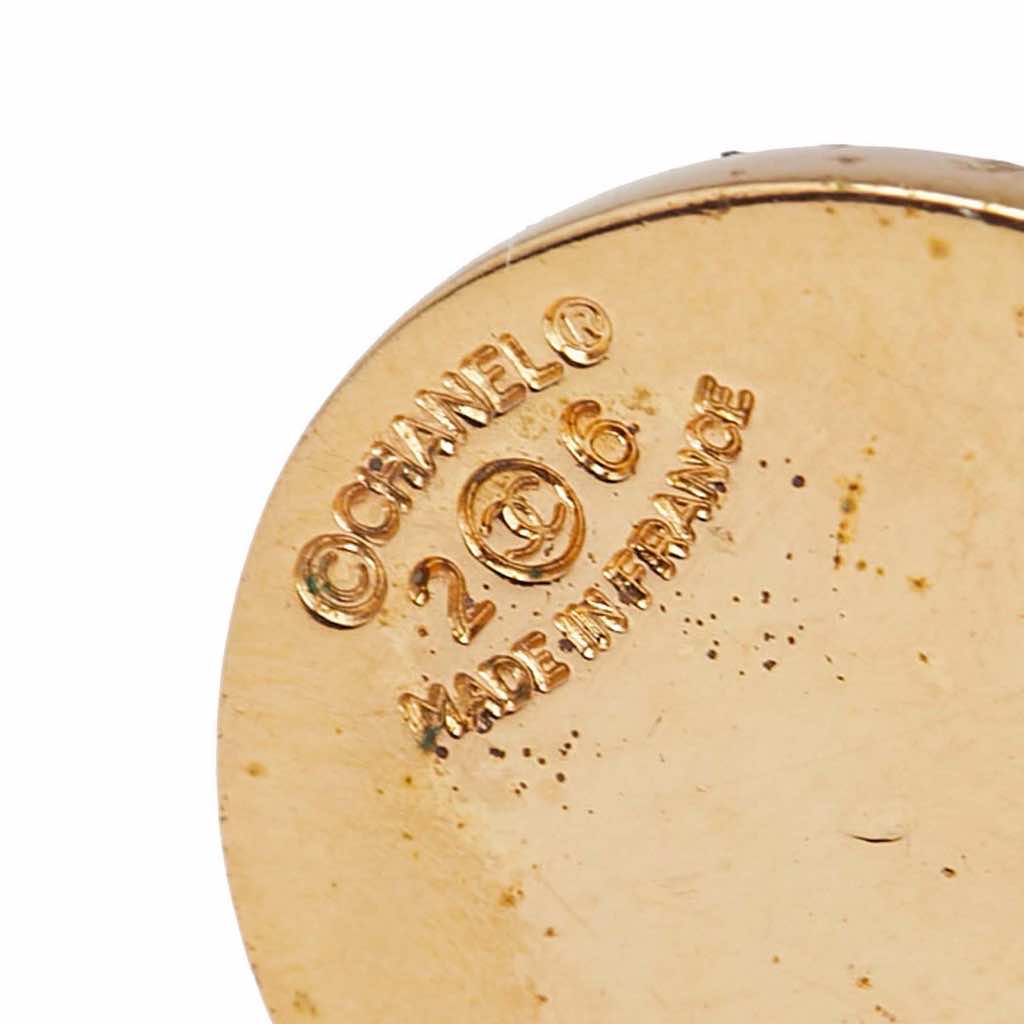 Chanel Gold Plated Flap Bag Drop Clip On Earrings - Image 6