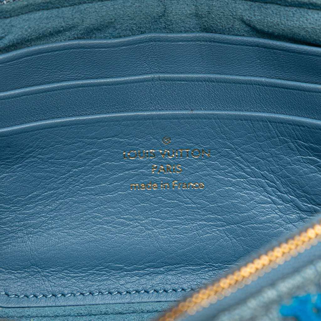 Louis Vuitton Embroidered Monogram Denim New Wave Chain Pochette - Side view