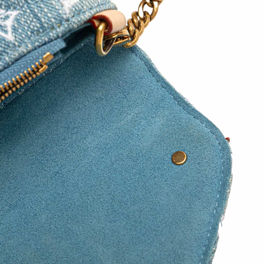 Louis Vuitton Embroidered Monogram Denim New Wave Chain Pochette - Image 11