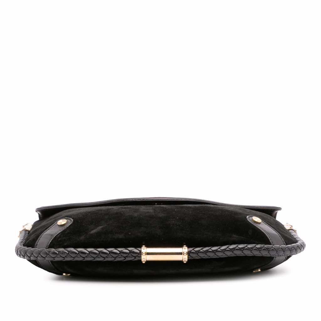 Gucci Medium Suede Britt Tassel Flap Shoulder Bag - 3