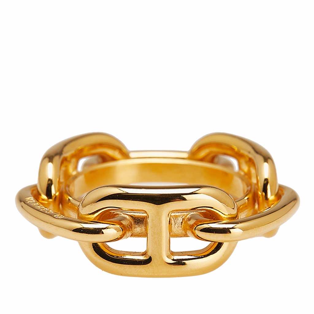 Hermès Gold Plated Chaine d'Ancre Scarf Ring