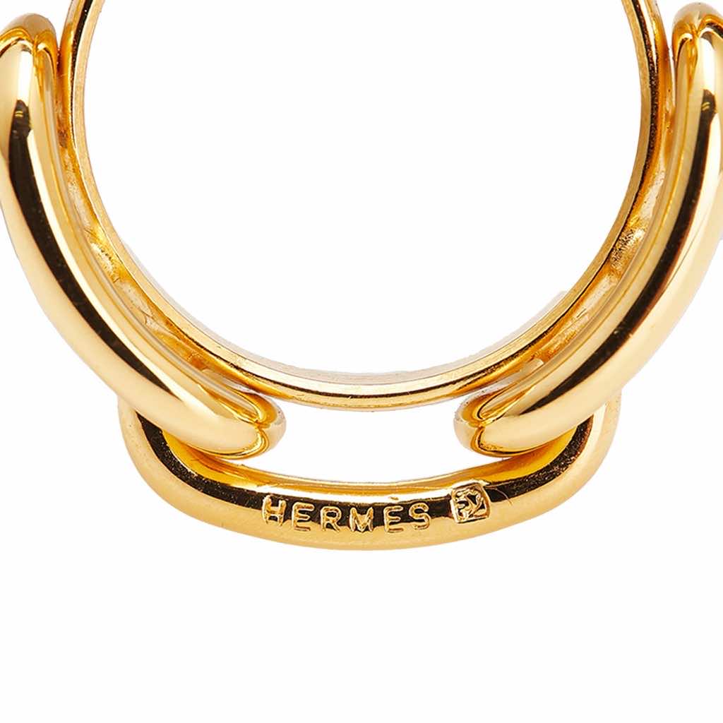 Hermès Gold Plated Chaine d'Ancre Scarf Ring - 4