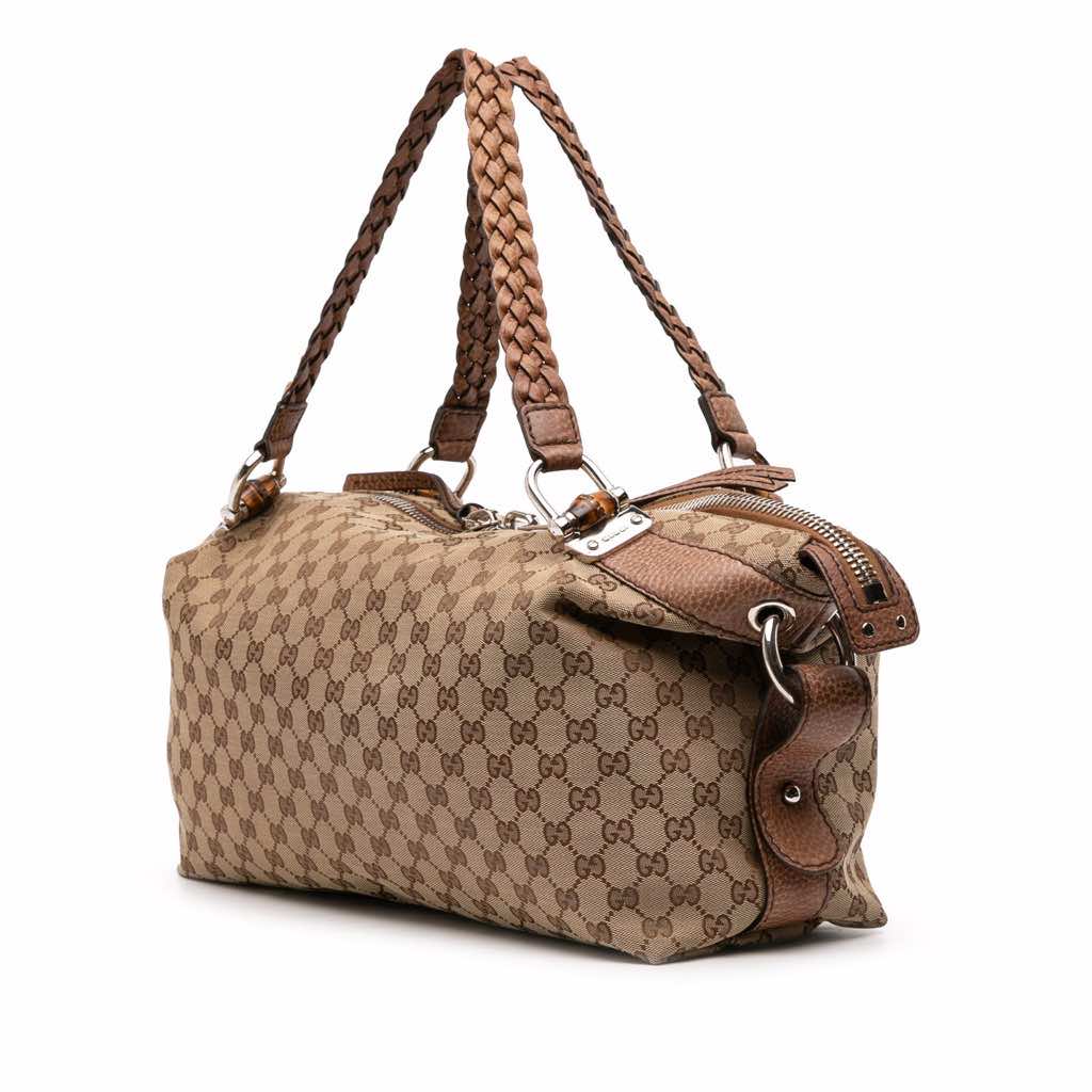 Gucci Medium GG Canvas Bamboo Bar Tote - 2