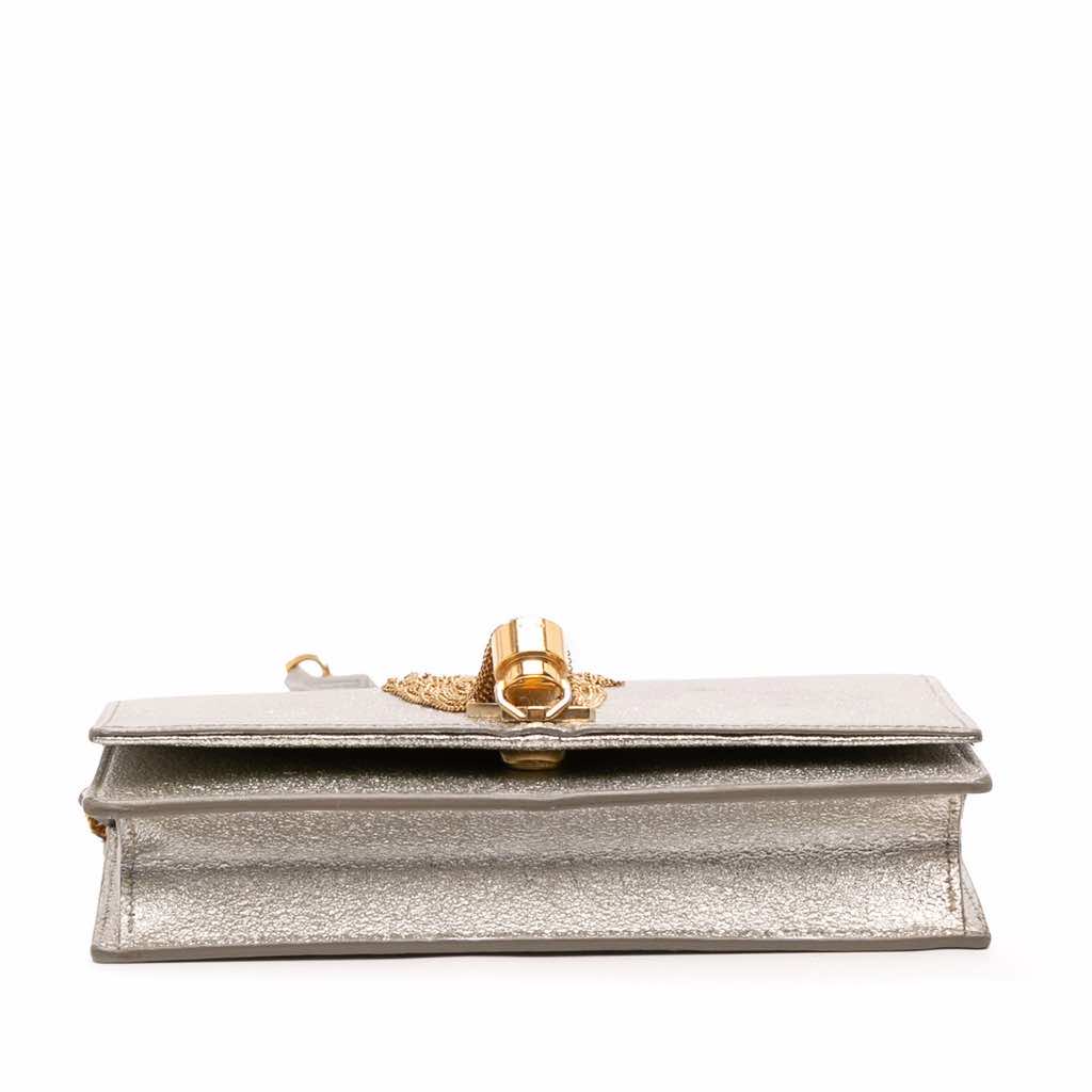 Saint Laurent Metallic Calfskin Monogram Kate Tassel Wallet on Chain - 3