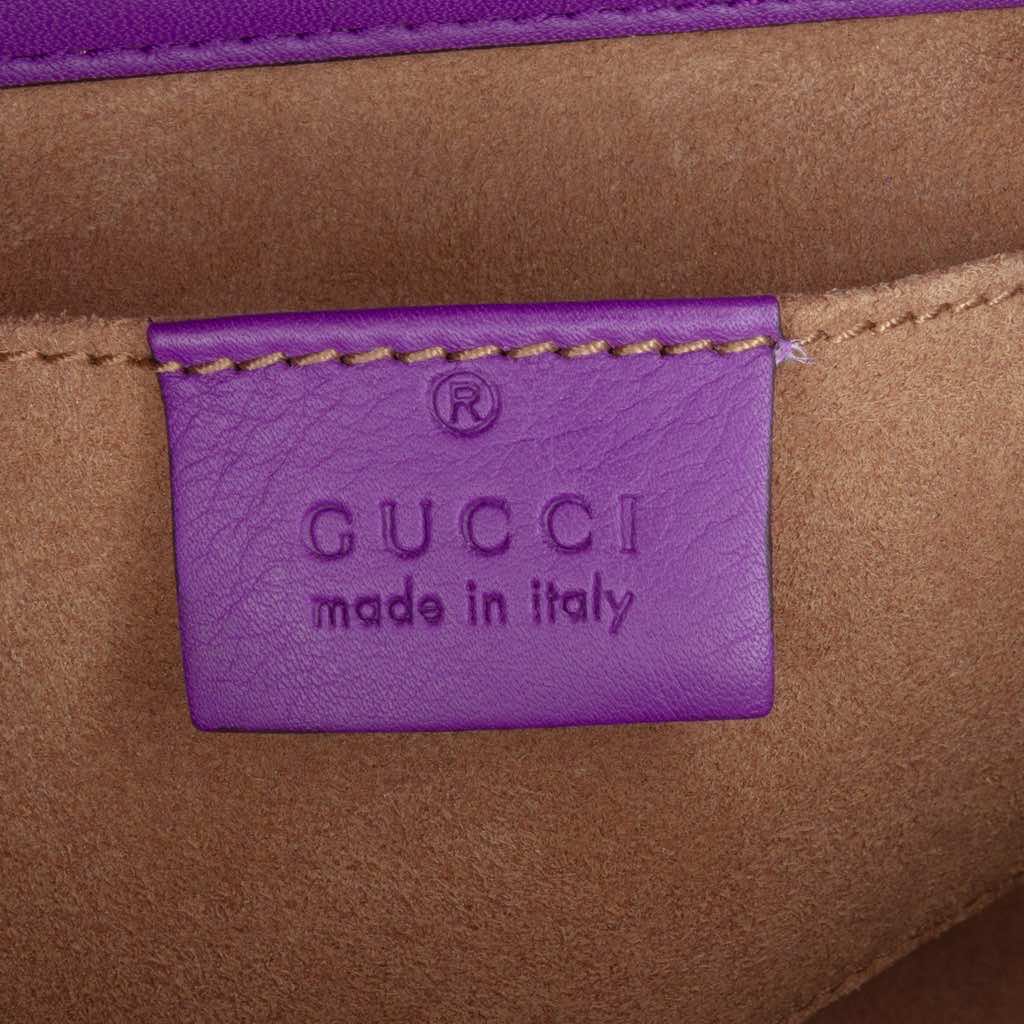 Gucci Small Embroidered Calfskin Tiger Strawberry Padlock Crossbody - Side view