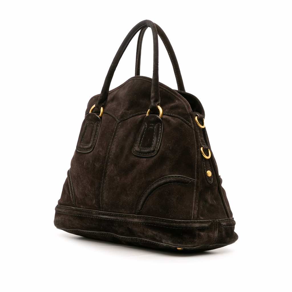 Prada Scamosciato Convertible Bowler Bag - 2