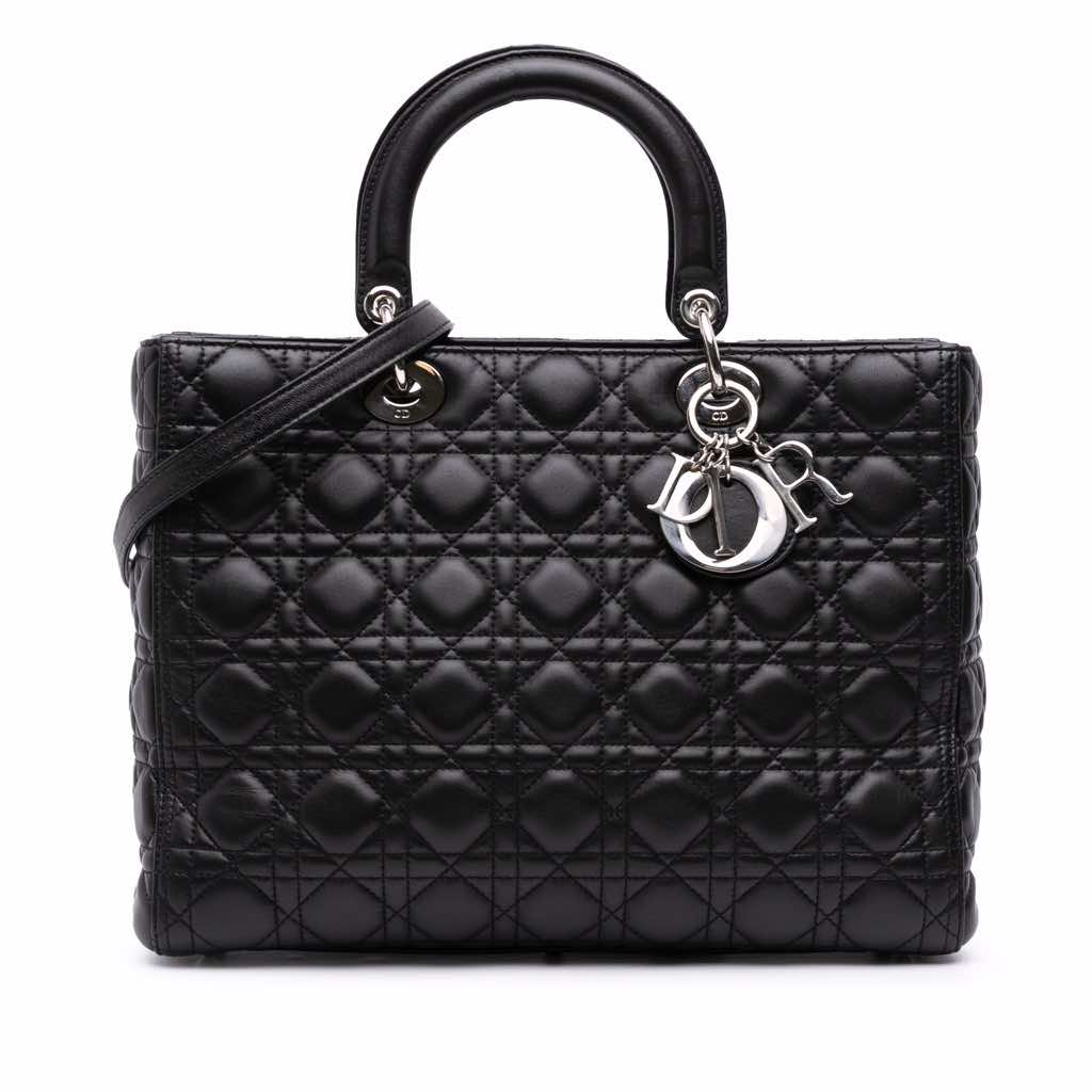 Dior Large Lambskin Cannage Lady Dior