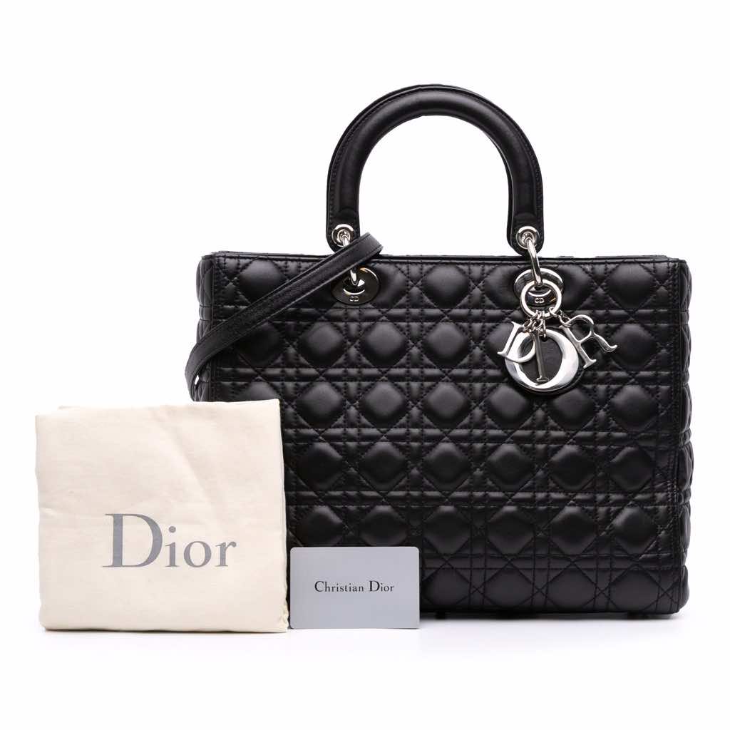 Dior Large Lambskin Cannage Lady Dior - Image 12