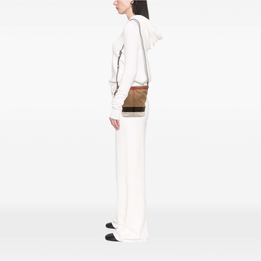 Burberry Mini Mega Check Canvas Ashby Tassel Bucket Bag - Image 16