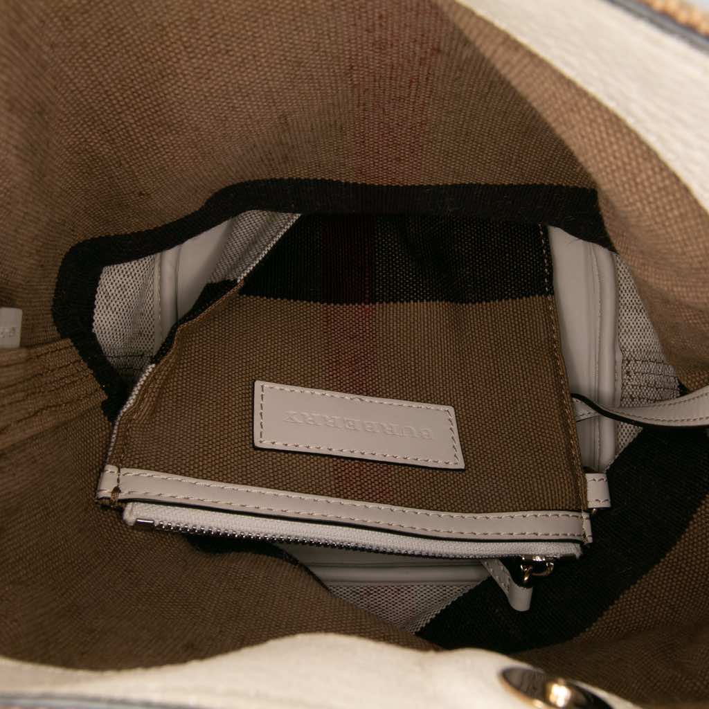 Burberry Mini Mega Check Canvas Ashby Tassel Bucket Bag - Side view