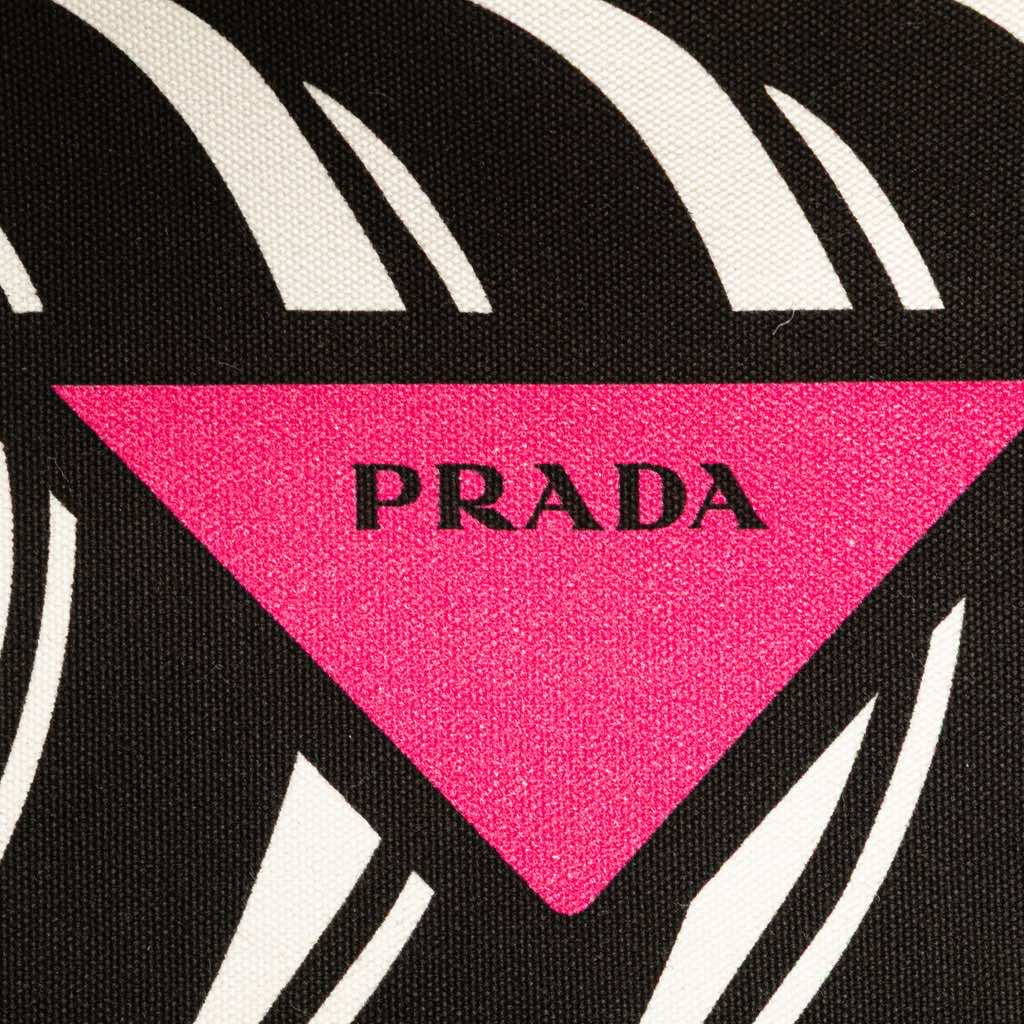 Prada Canapa Banana Print Tote - Side view