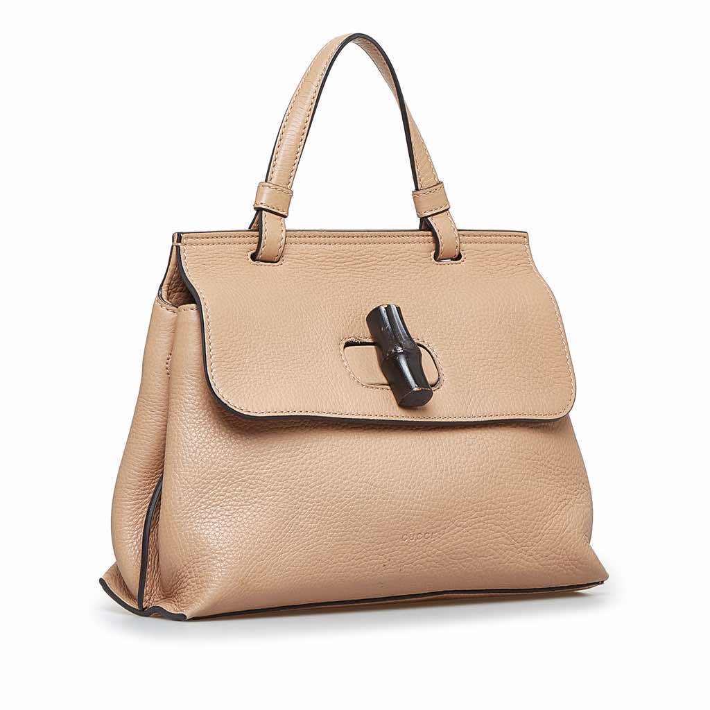 Gucci Small Leather Bamboo Daily Satchel - 2