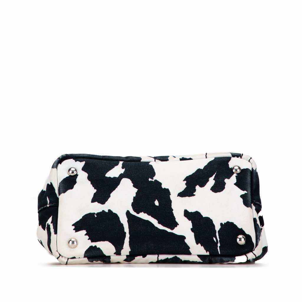 Prada Small Canvas Canapa Cow Print Satchel - 3