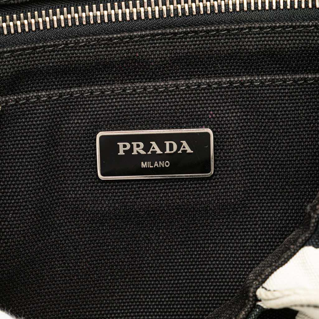 Prada Small Canvas Canapa Cow Print Satchel - 5