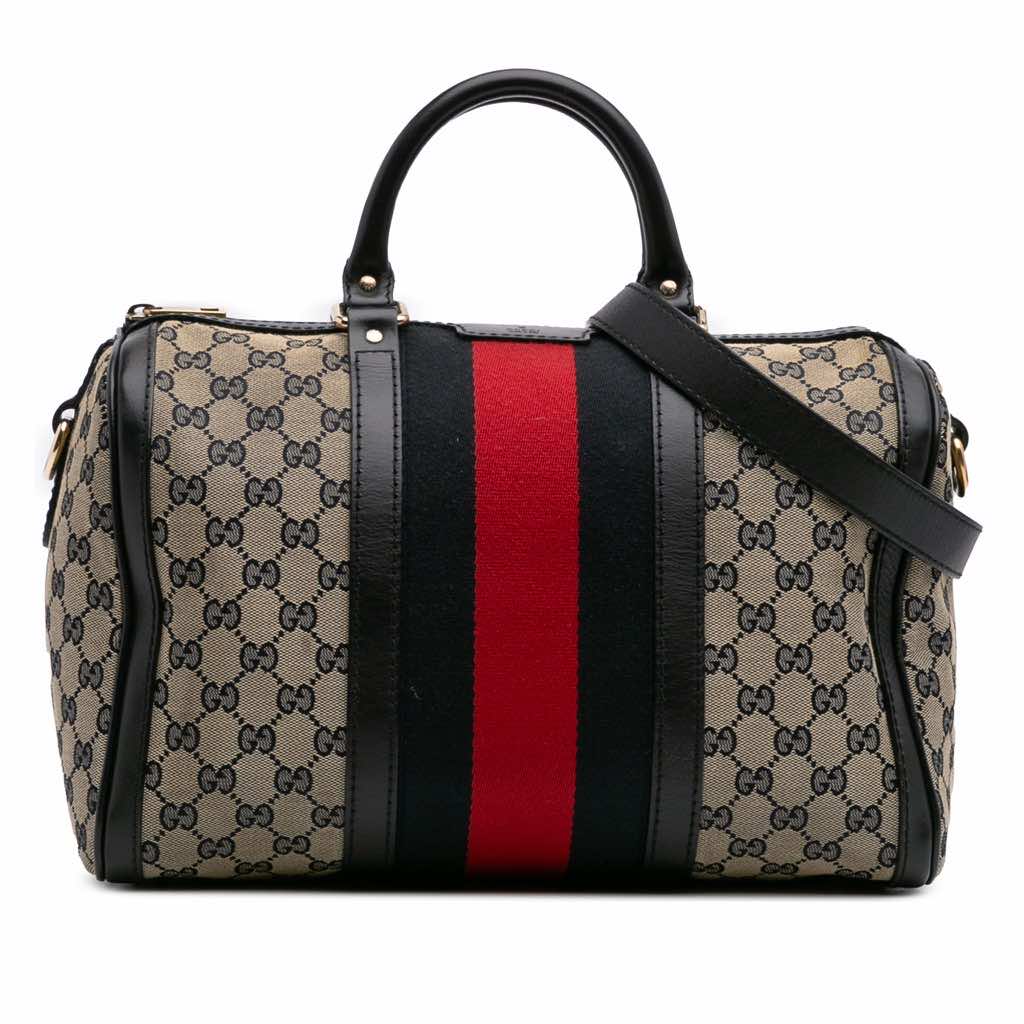 Gucci Medium GG Canvas Web Joy Boston Bag