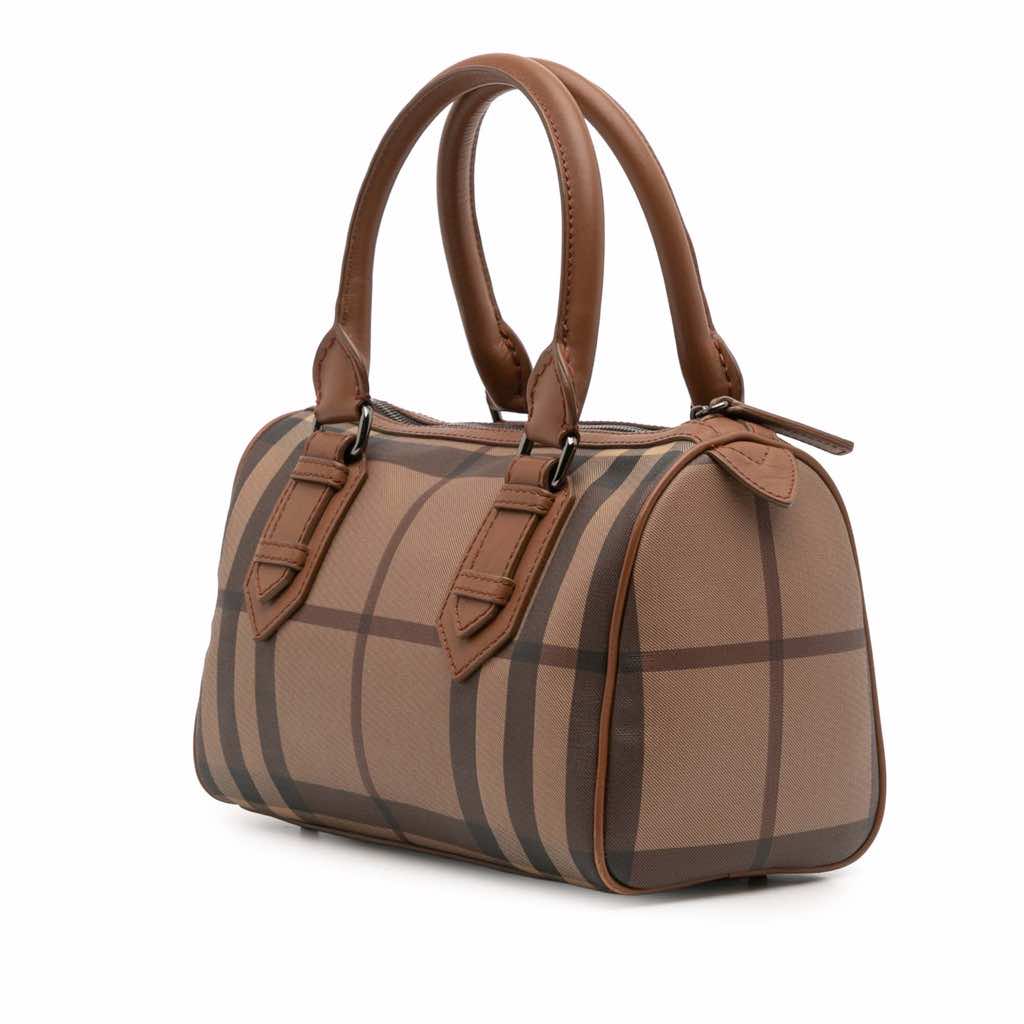 Burberry Smoke Check Coated Canvas Chester Boston Bag - Back view