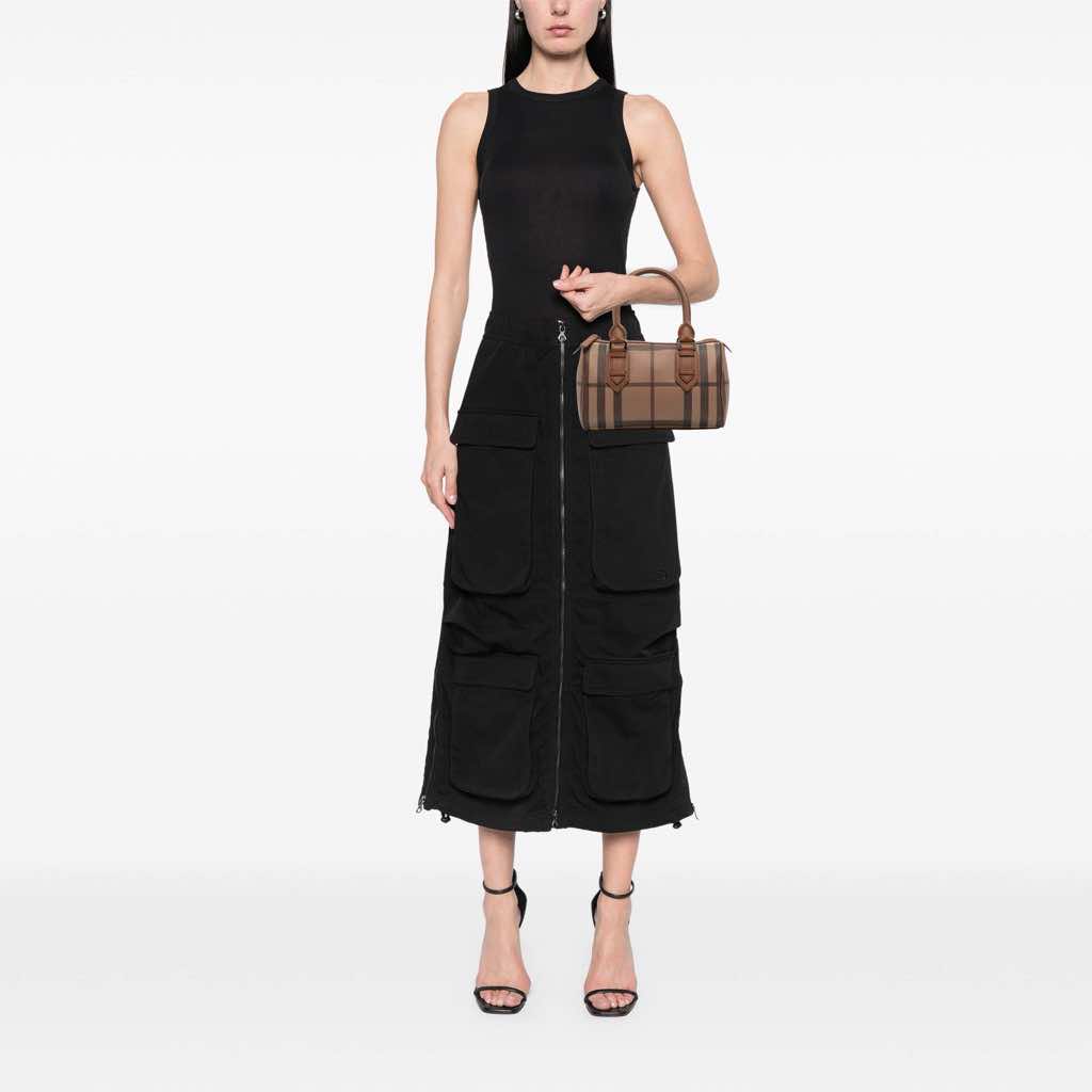 Burberry Smoke Check Coated Canvas Chester Boston Bag - Image 14